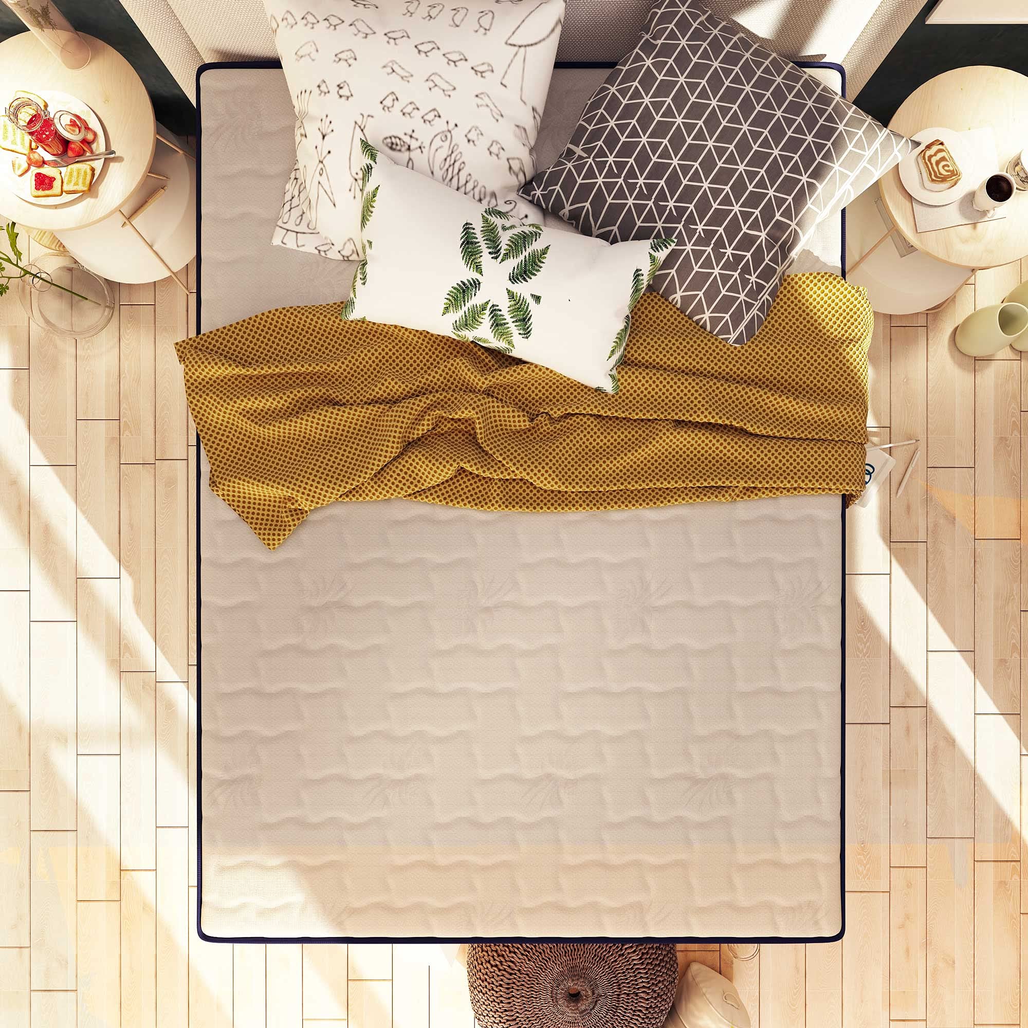 Baldiflex - 12 Inch Memory Foam Mattress, 4 Inch Viscoelastic Memory Foam & 24 Inch Waterfoam Polyurethane Support - Pressure Relief for Back, Side & Stomach Sleepers - Perfect for Bedroom, Guest Room & Dorm