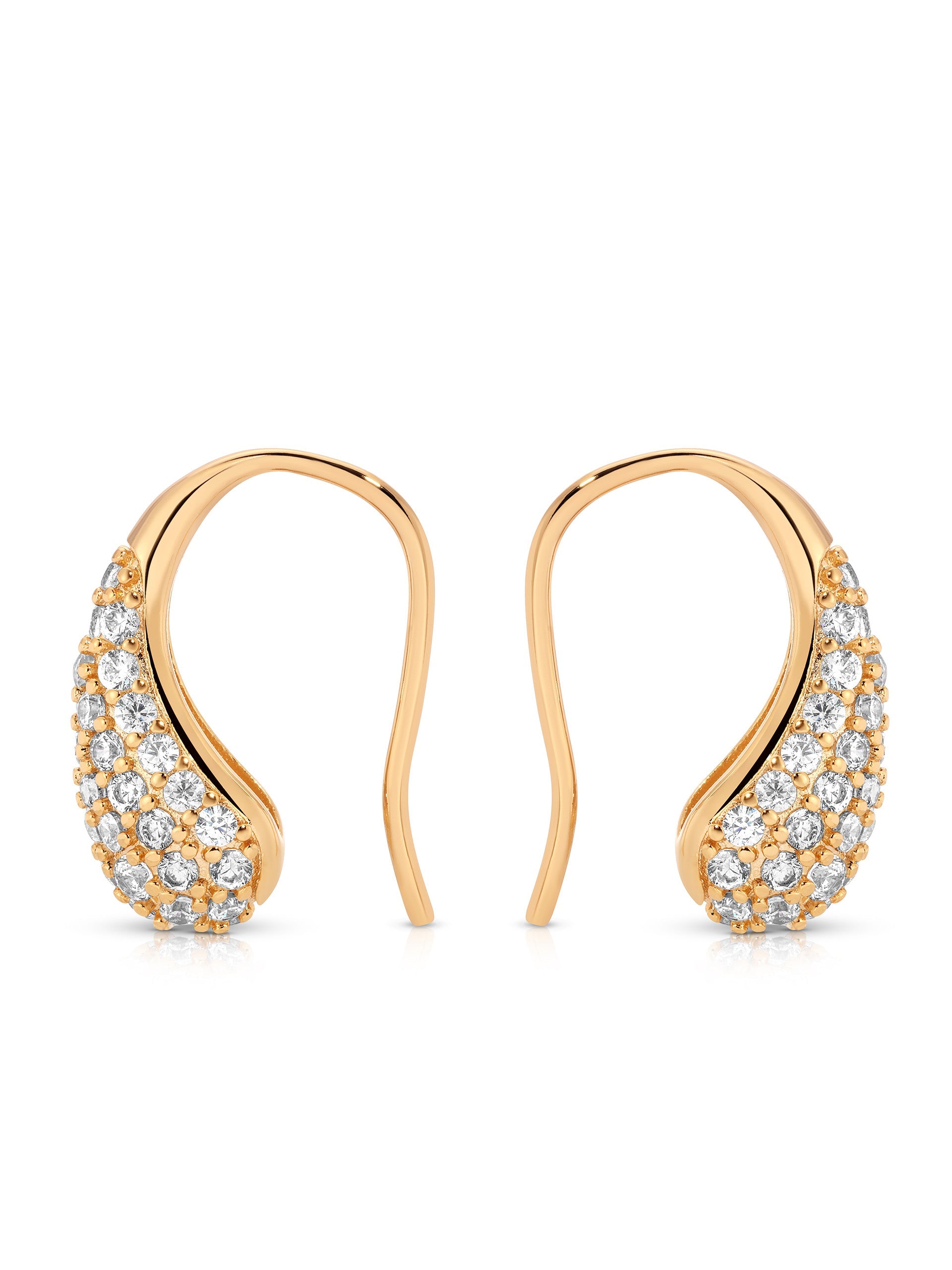 Elegant Hooked Pavé and Pearl Earrings for Women - Perfect for Weddings, Parties & Everyday Wear