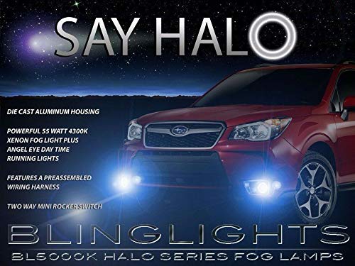 White LED Halo Fog Lights Kit for 2014-2016 Subaru Forester - Durable Driving Lights with Bright Halo Ring for Enhanced Visibility in Foggy or Night Conditions
