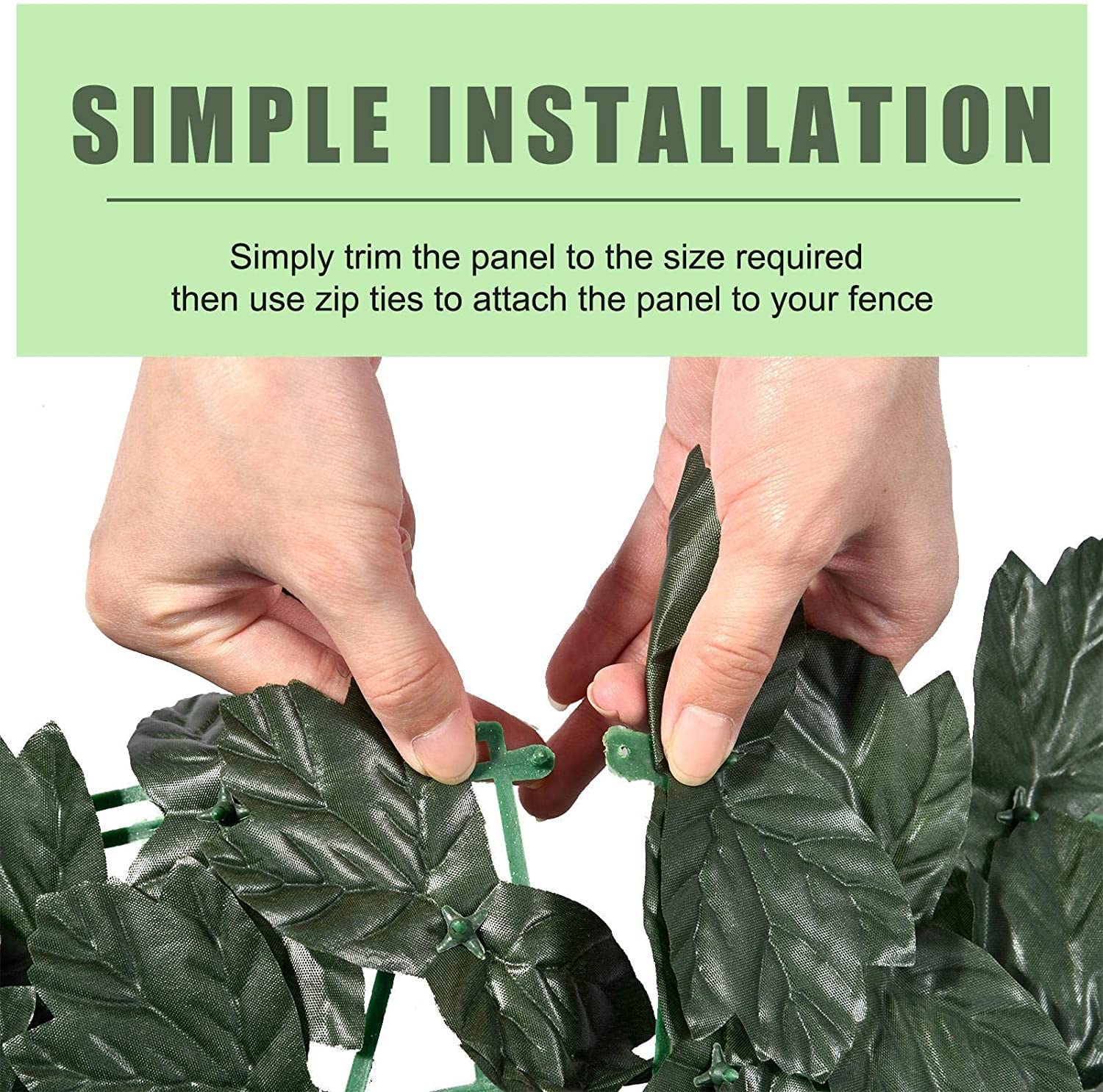 Artificial Leaf Privacy Screen for Indoor & Outdoor Garden, Backyard, Patio, and Home Decor - 200x500cm Green Foliage Panel (Perfect for Balcony Privacy, Room Dividers, and Landscape Design)