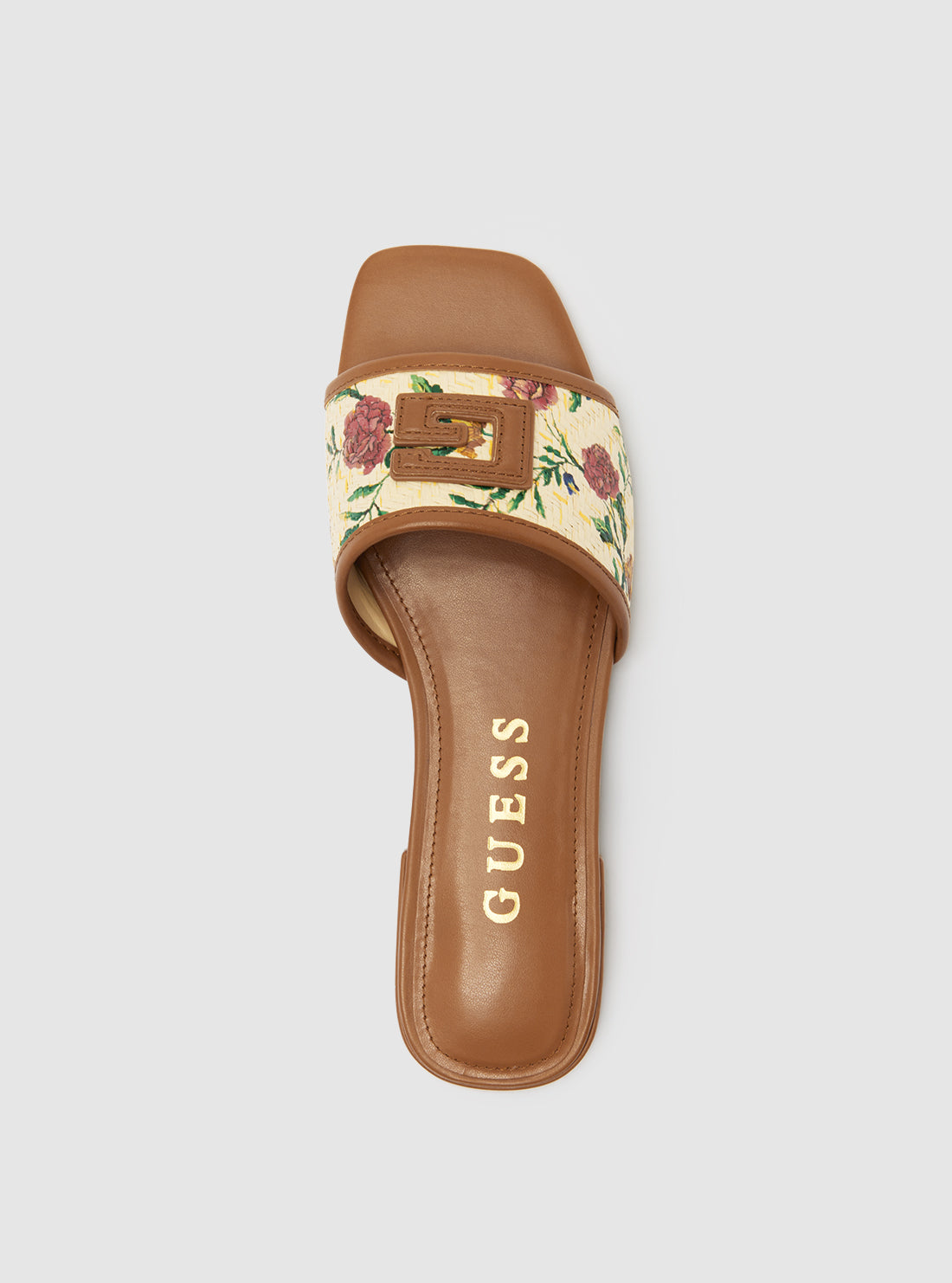 Floral Print Tampa Slides for Women - Comfortable Brown Sandals for Beach, Pool, and Casual Wear