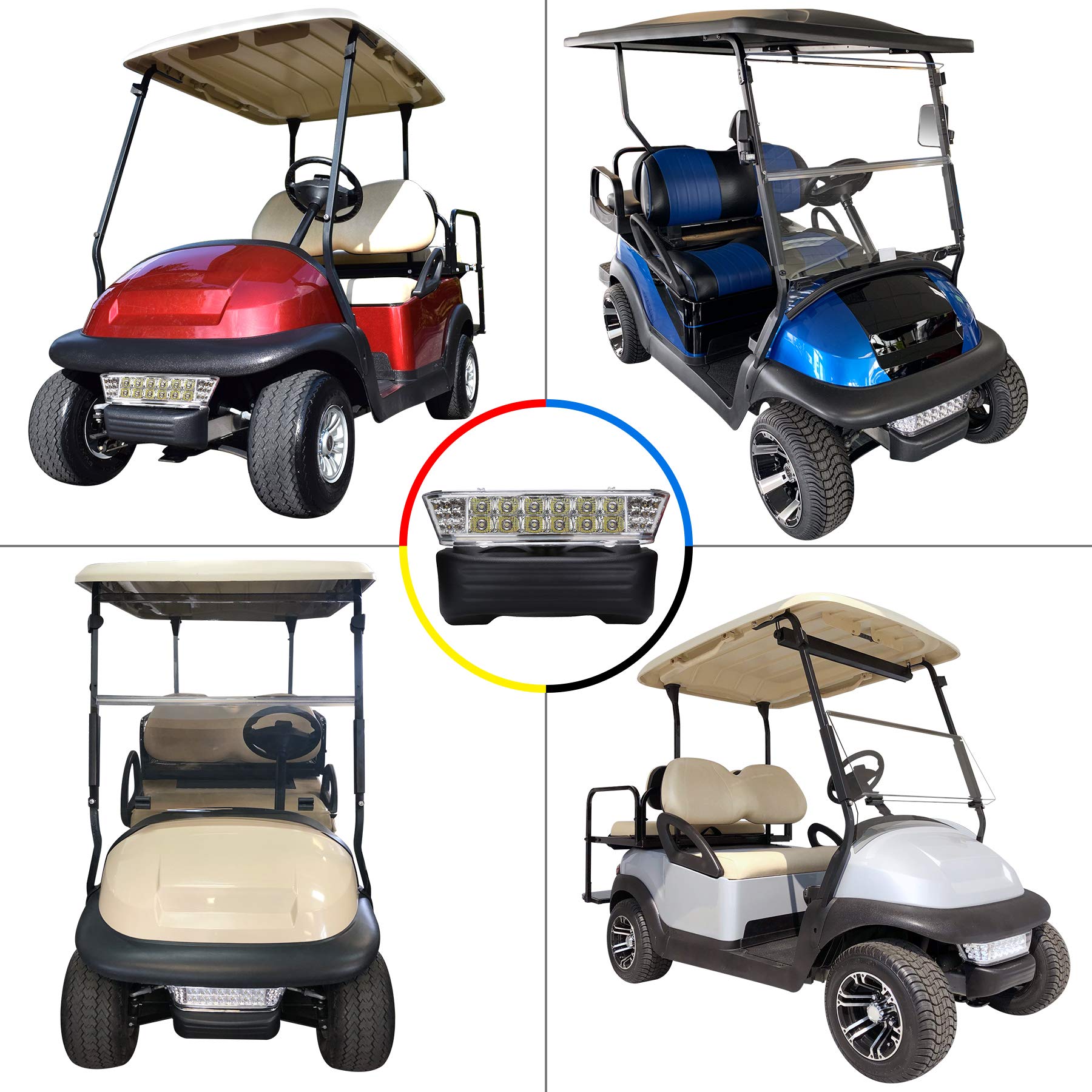 10L0L Golf Cart Light Kit for 2004-2008 Club Car Precedent - Complete LED Headlight, Taillight, Turn Signal, Horn & Brake Light Set (12V Required) - Perfect for Night Golfing & Safe Neighborhood Driving