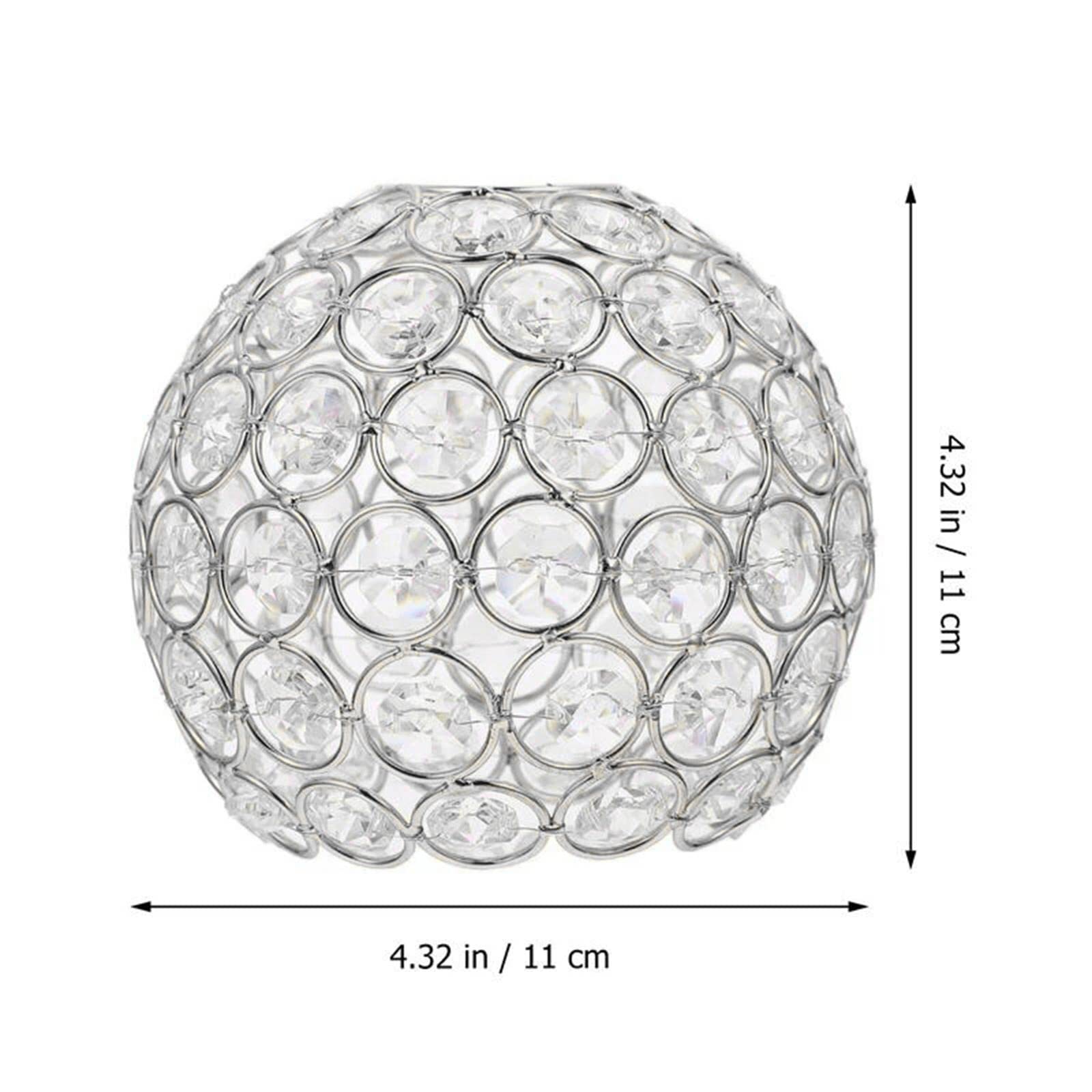 Fenteer Crystal Ceiling Light Shade Replacement - Silver Glass Lamp Cover for Chandelier, Pendant, Floor & Table Lamps - Perfect for Bedroom, Living Room & Office Lighting Decor