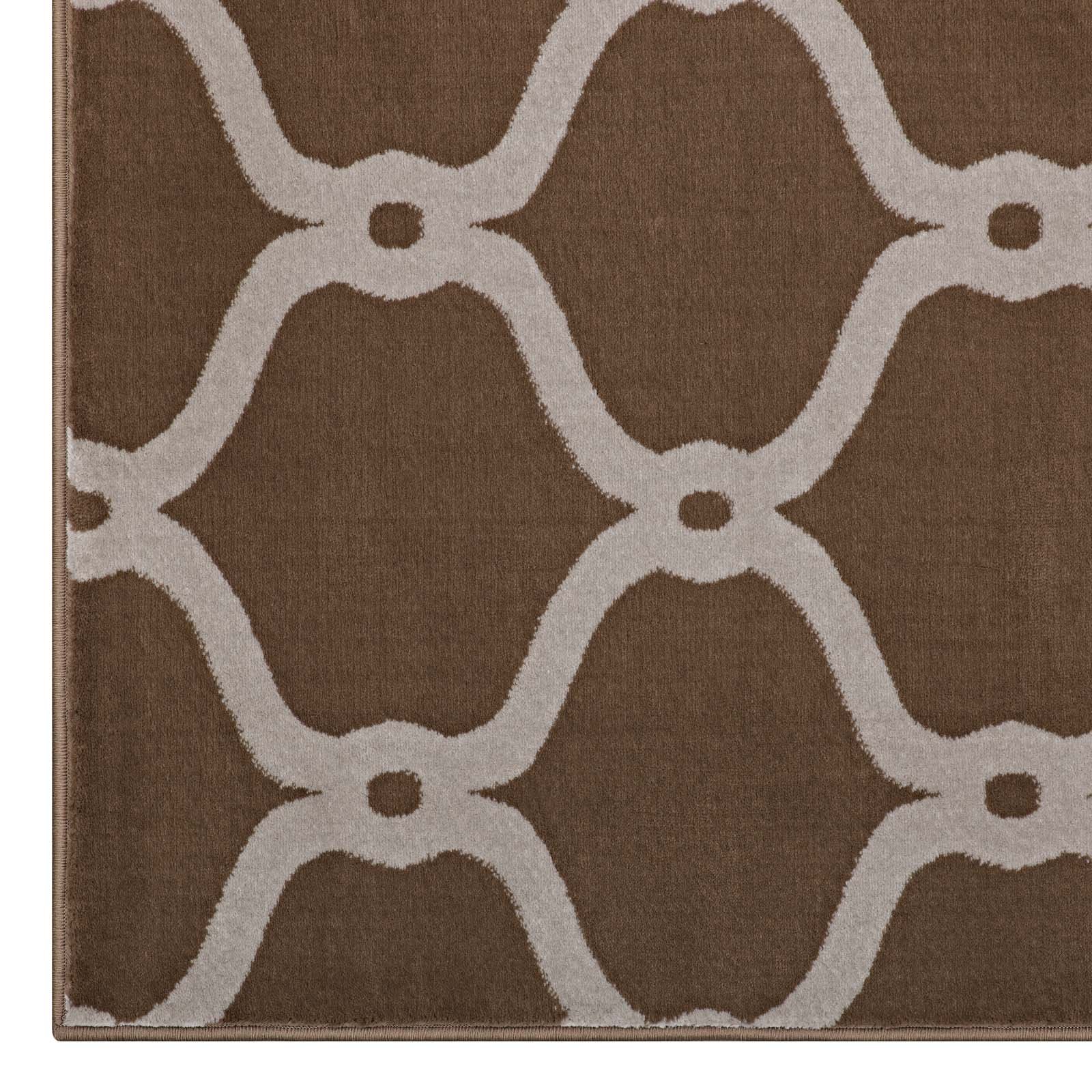 Modern Contemporary Urban Living Room Rug - Soft Fabric Area Carpet Runner in Multi-Tone Brown - Perfect for Lounge, Bedroom & Home Decor