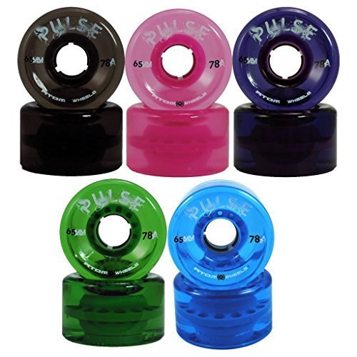 ATOM Pulse Pink Outdoor Quad Roller Skate Wheels - 78A Urethane for Smooth Ride - Perfect for Park Trails & Street Skating