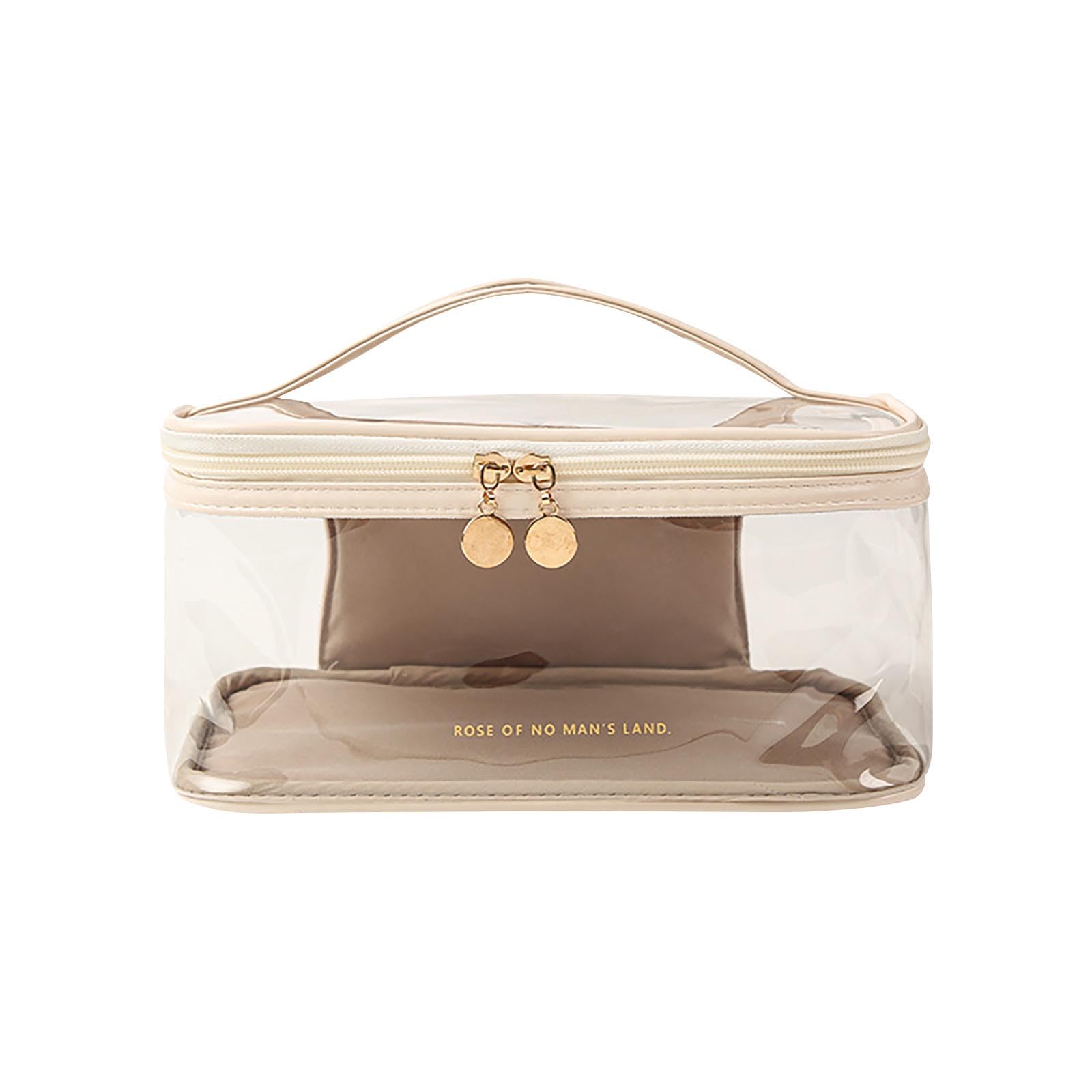 Moocorvic Clear Makeup Bag with Zipper - Waterproof Travel Toiletry Organizer for Women, Large Capacity Cosmetic Bag for Makeup Brushes & Skincare - Perfect for Travel, Gym & Daily Use (White)