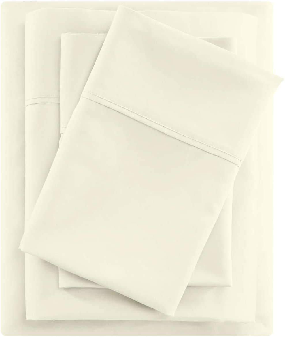Premium 600 Thread Count 100% Egyptian Cotton Twin Size Sheet Set - 4 Piece Ultra Soft Bed Sheets with 18