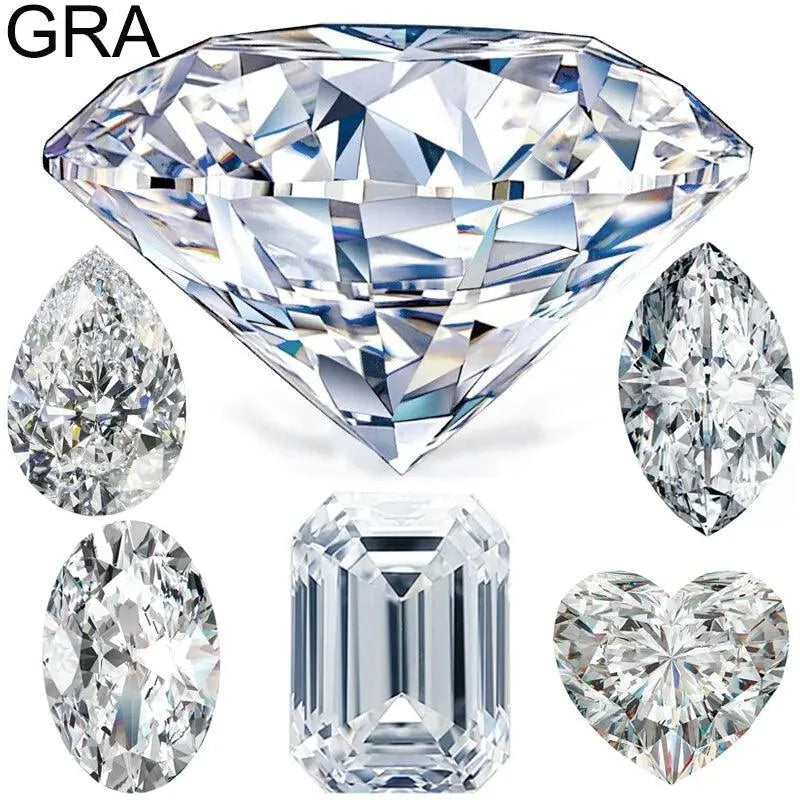 100% Real Loose Moissanite Gemstones for Jewelry Making - VVS1 D Color Lab-Created Diamonds (Round/Pear/Emerald/Oval Cut) - Perfect for Engagement Rings, Wedding Bands & Custom Jewelry Designs