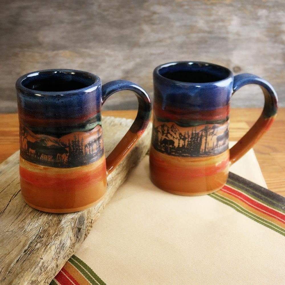 Moose Azul Beer Tankard - 16oz Stainless Steel Insulated Beer Mug with Handle - Perfect for Outdoor Camping, BBQ, and Parties