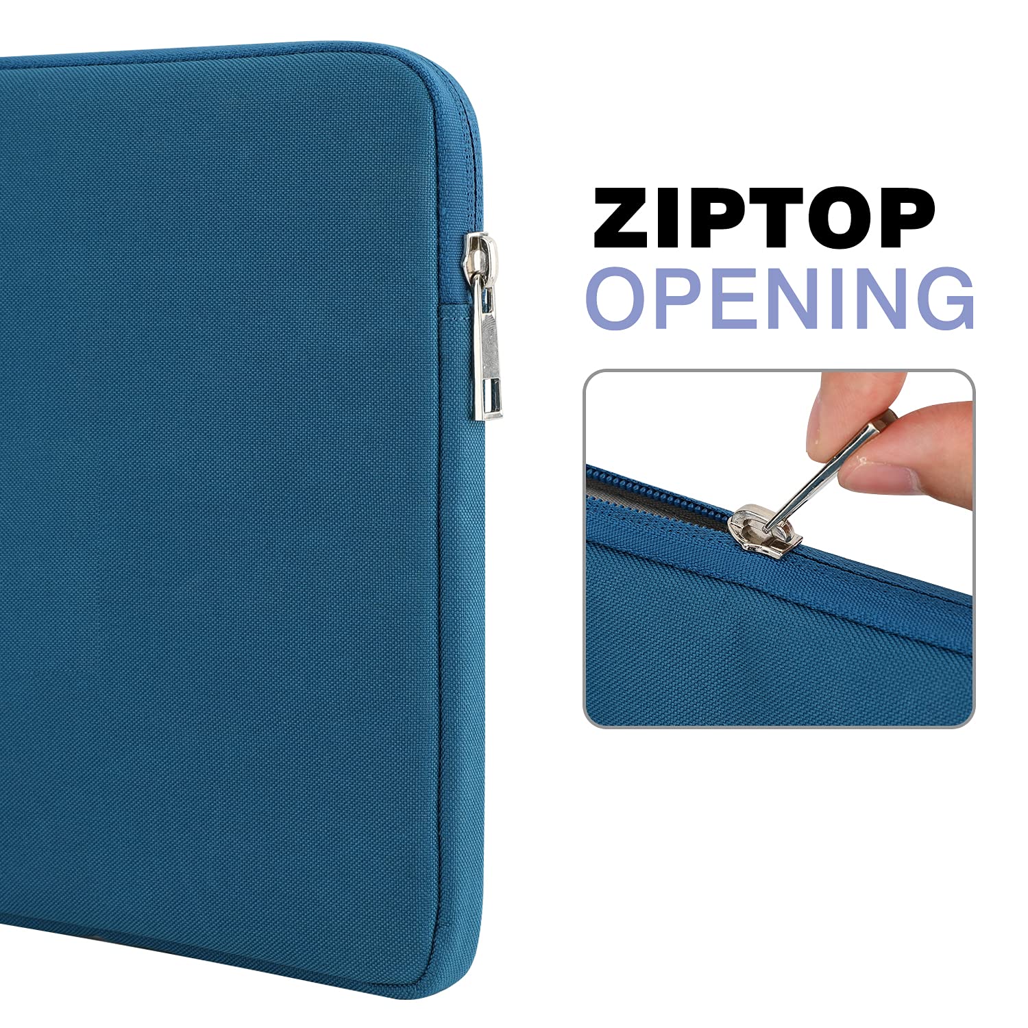 MoKo 9-11 Inch Tablet Sleeve Case for iPad Air/Pro (2025-2017 Models) - Protective Carrying Bag with Soft Lining - Fits iPad Air M3/M2, iPad Pro M4/A16, iPad 10th-7th Gen - Peacock Blue - Perfect for Travel, Office & School Use