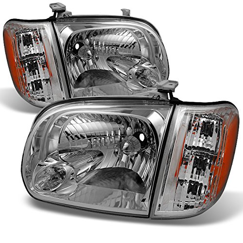 AKKON Replacement Headlights with Corner Lights for 2005-2006 Toyota Tundra Double Cab & Crew Cab - Driver & Passenger Side Pair - Perfect for Night Driving & Off-Road Adventures