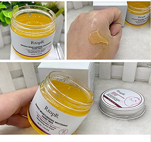RtopR Mango Hand Mask & Wax - Whitening, Moisturizing, Repairing, Exfoliating Cream for Calluses & Anti-Aging | Perfect for Spa Nights, Dry Skin Care & At-Home Hand Treatments
