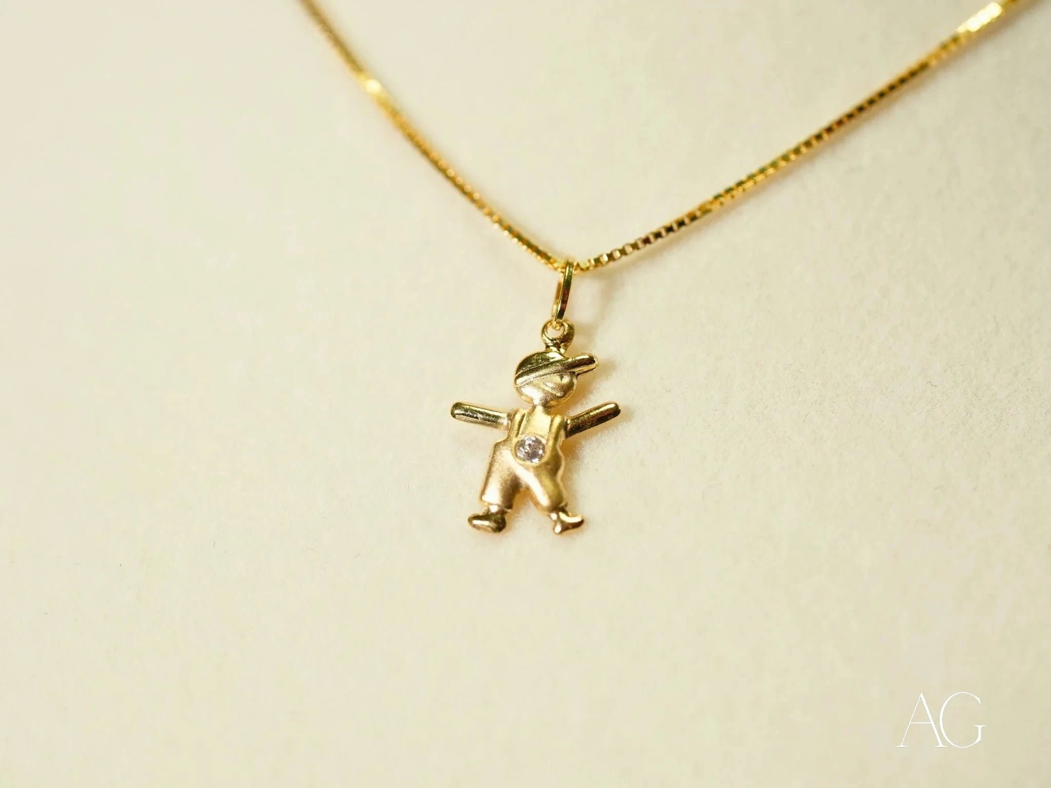 18k Gold Cherub Doll Pendant Necklace - Angel Wing Charm Jewelry for Women, Gift for Birthday & Valentine's Day | Perfect for Romantic Occasions & Special Moments
