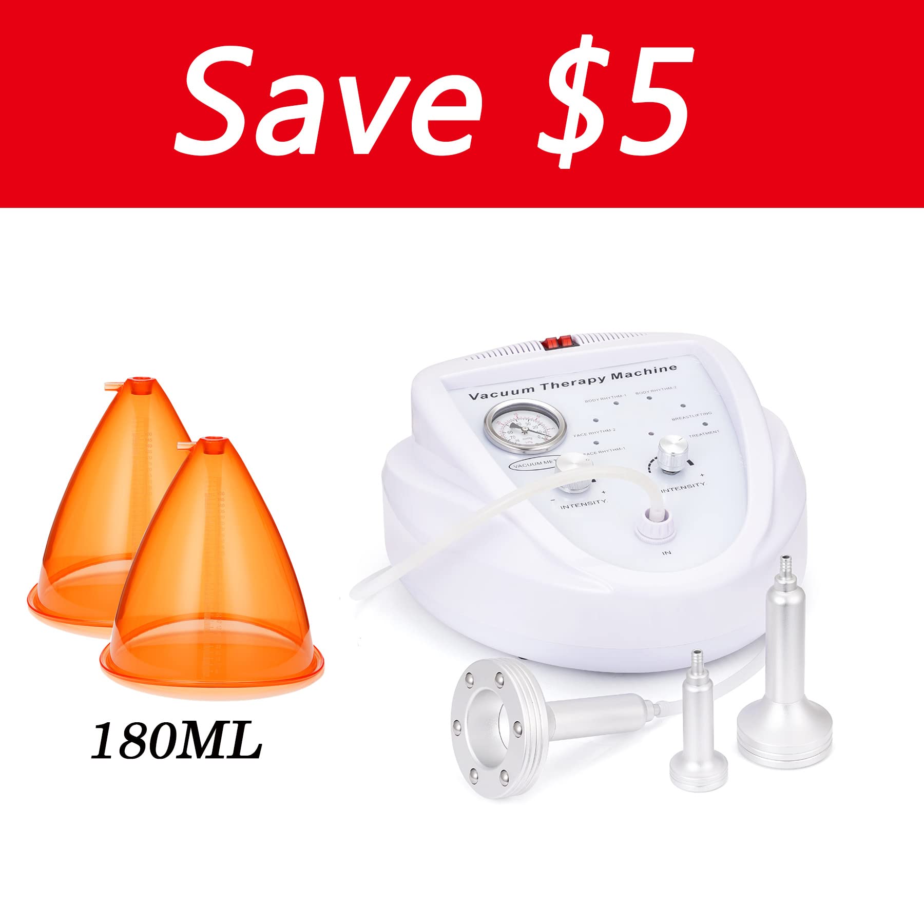 Vacuum Cupping Therapy Set - 24 Cups & 3 Pumps with 180ML Orange Suction Cups for Pain Relief, Muscle Relaxation & Detox - Professional Body Massage Machine for Home Use, Spa & Physical Therapy