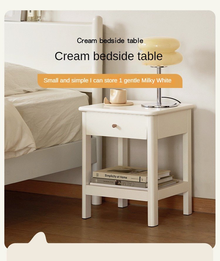 Solid Pine Wood Single Drawer Nightstand - Sturdy Bedside Table for Bedroom, Living Room, or Office - Perfect for Storage & Decor