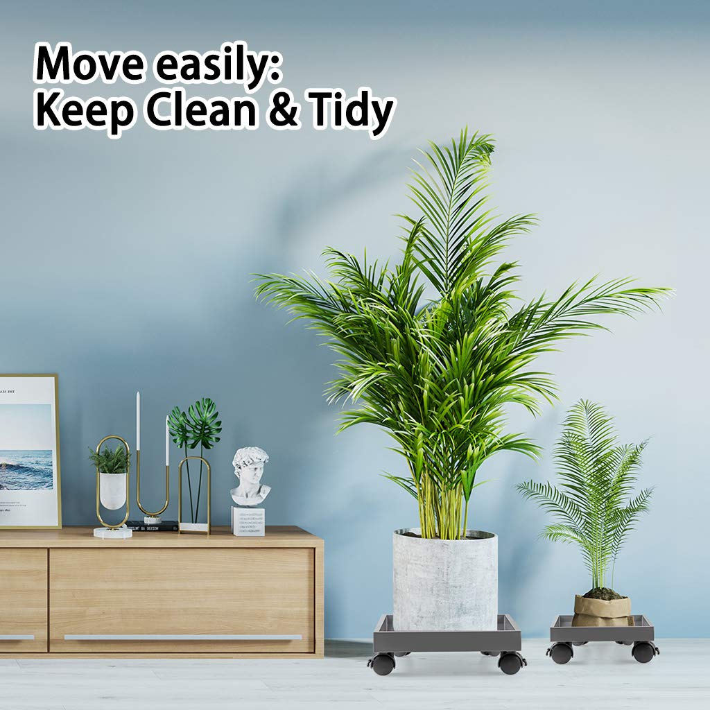 Skelang Square Wheeled Plant Dolly - Heavy Duty ABS Planter Trays with 110 Lbs Load Capacity | Perfect for Moving Potted Plants, Garden Decor & Indoor/Outdoor Use