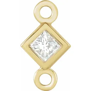 Lab Grown Diamond Charm Bracelet - Square Cut Cubic Zirconia Pendant for Women - Perfect for Anniversary, Wedding & Everyday Elegant Jewelry Gift