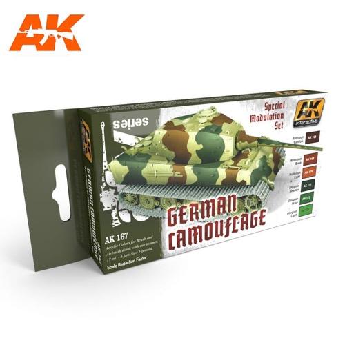 AK Interactive AK167 German Green & Brown Modulation Paint Set - Acrylic Model Paints for Military Miniatures & Scale Models - Perfect for WWII Tank & Aircraft Dioramas