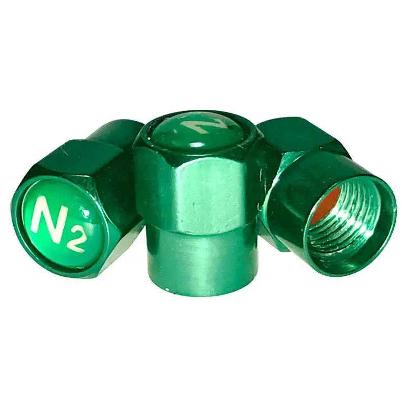 AA Green N2 Logo Metal Valve Caps (10-Pack) - Durable Tire Valve Stem Caps for Cars, Trucks, Bikes & Motorcycles