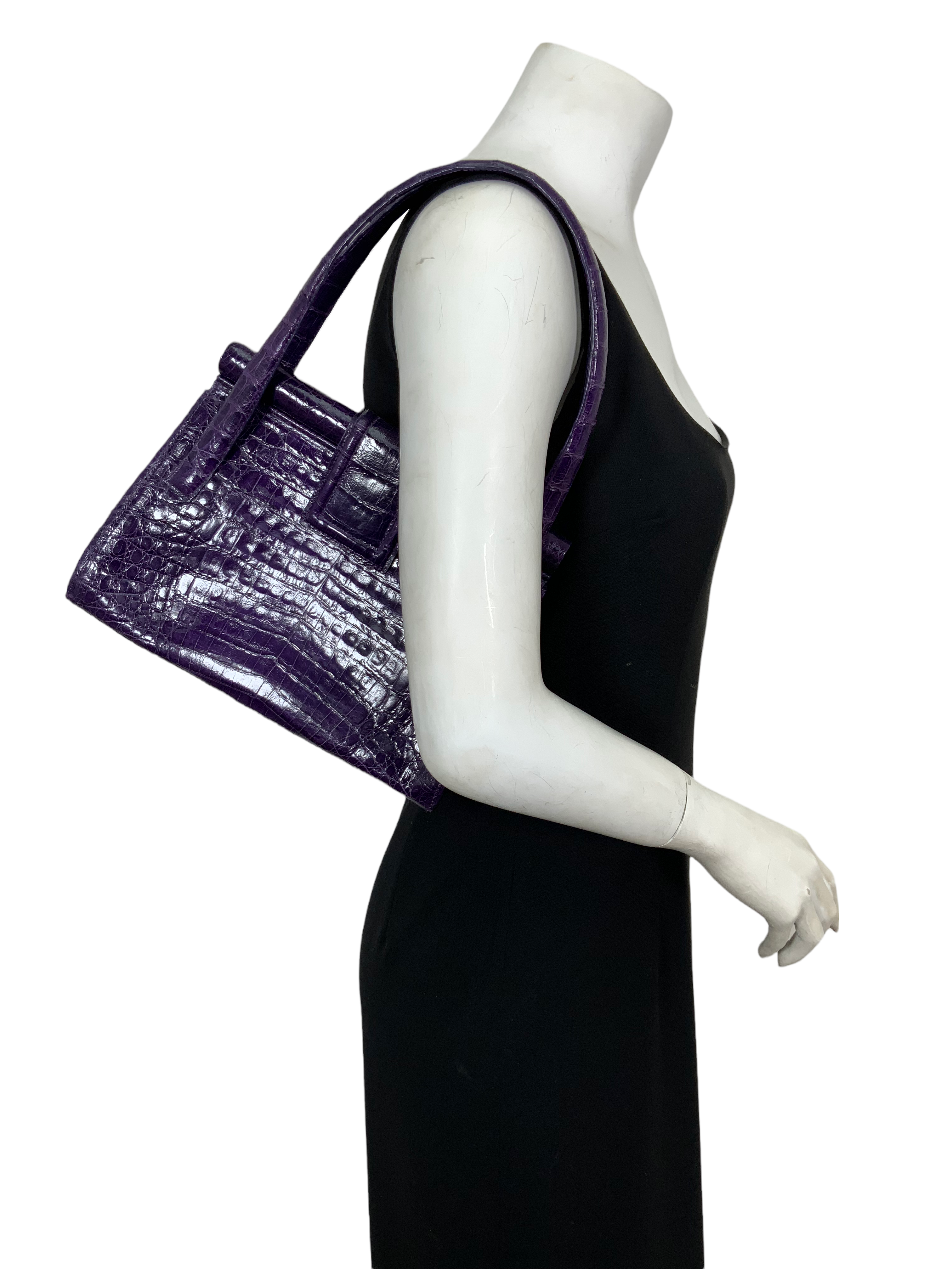 Nancy Gonzalez Genuine Crocodile Leather Top Handle Bag - Luxury Women's Handbag for Work, Parties & Special Occasions