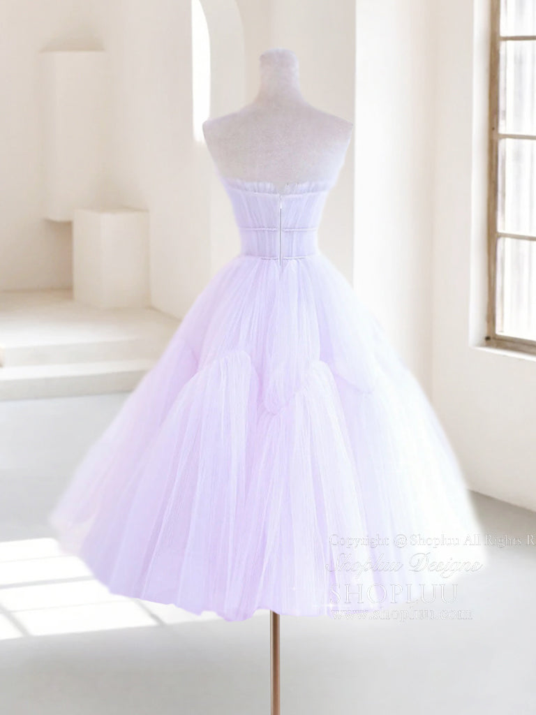 Elegant A-Line Tulle Purple Short Prom Dress | Homecoming Party Dress for Teens | Perfect for Dances, Graduations & Special Occasions