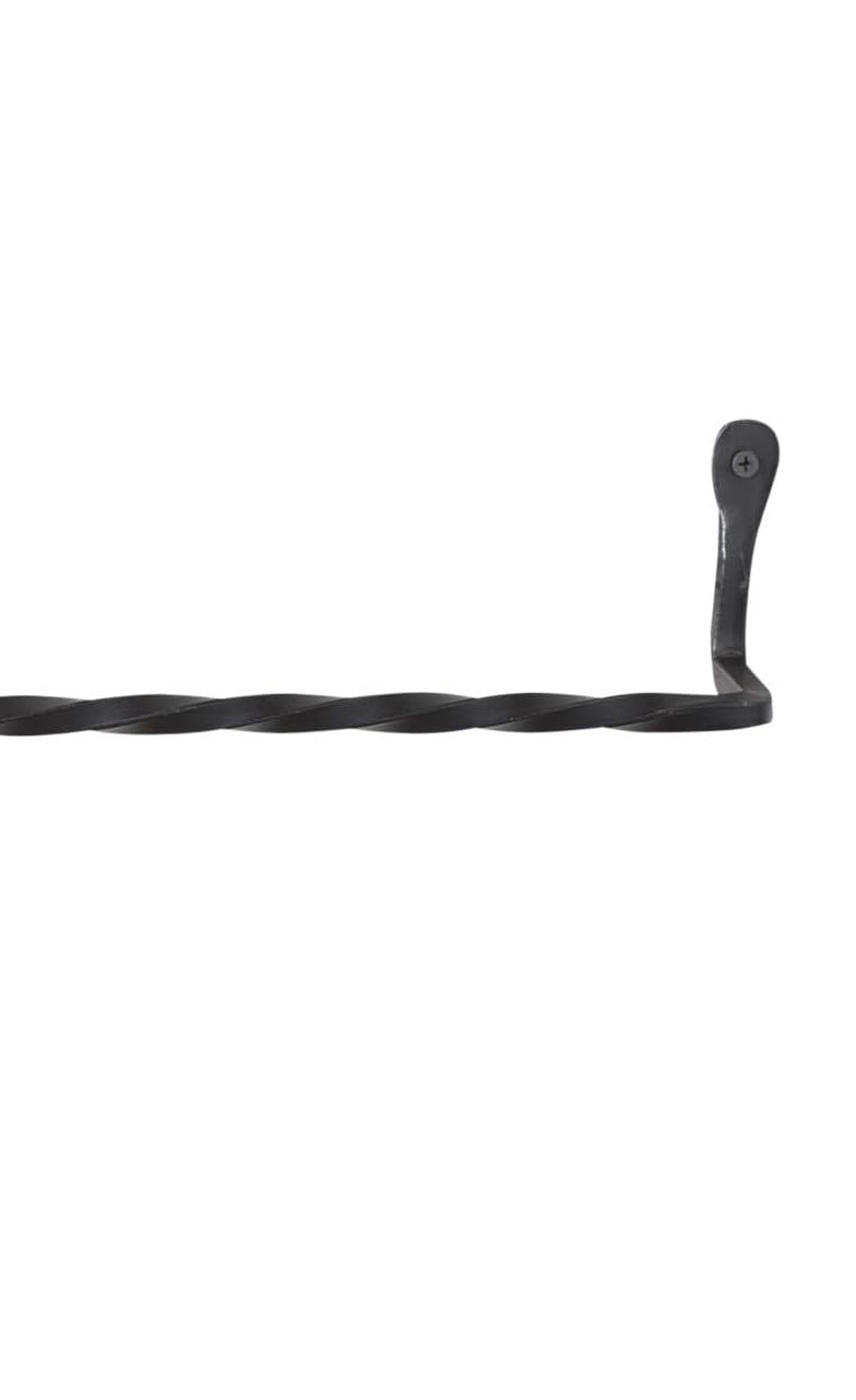 Hand Forged Wrought Iron Wall Mounted Towel Holder - 17 Inch Rustic Bathroom Decor for Farmhouse, Cabin & Primitive Style Homes - Perfect for Bathrooms, Kitchens & Entryways
