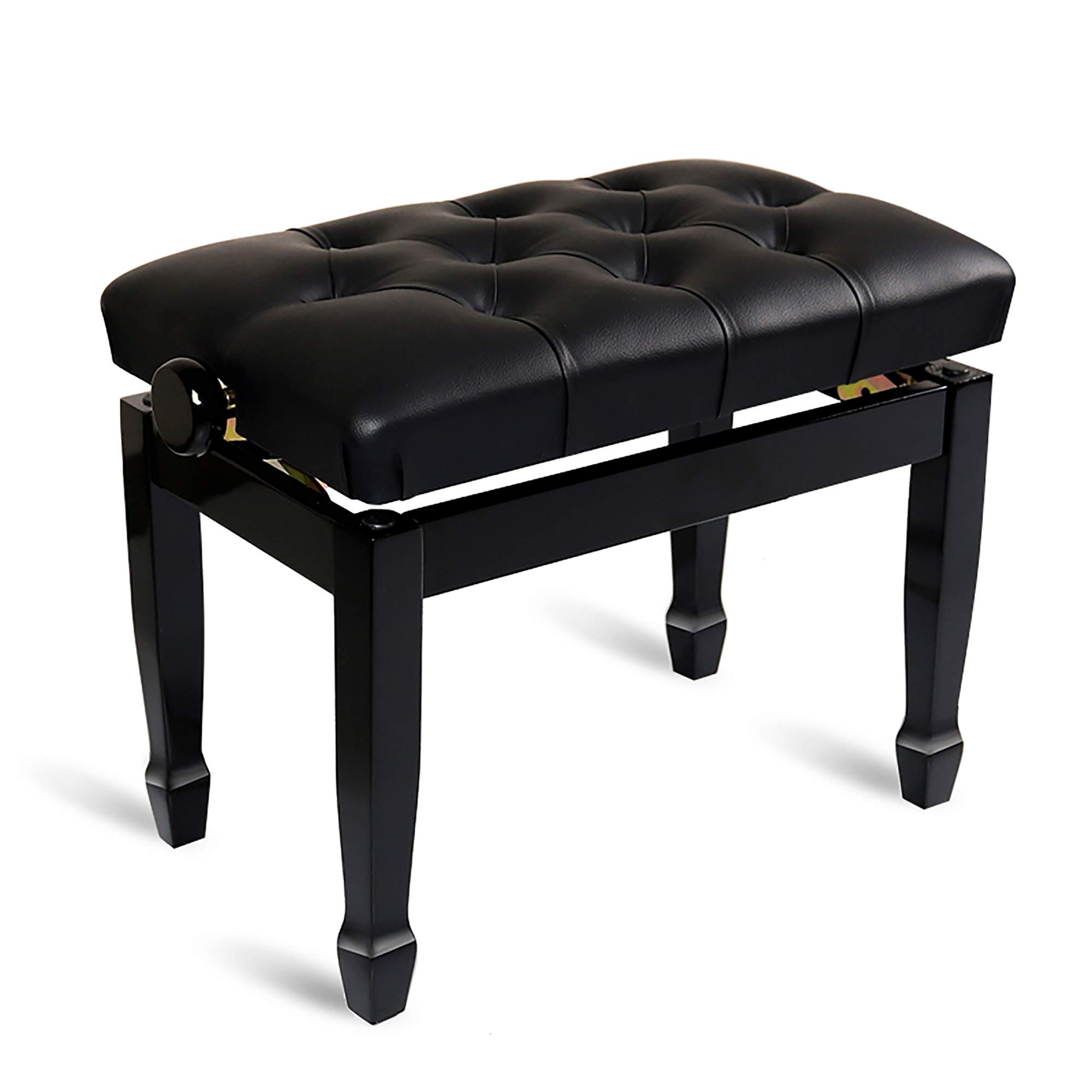Adjustable Height Piano Bench - Solo Size Keyboard Bench with Comfortable Padded Seat & Durable Steel Frame - Perfect for Home, Studio or School Use