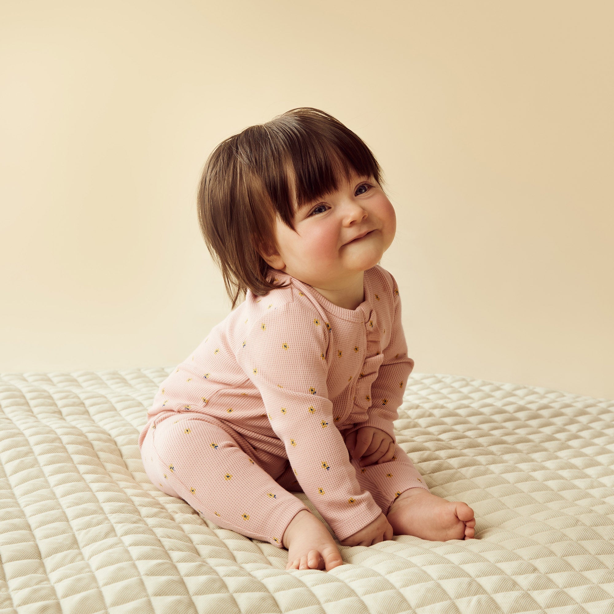 Little Fleur Organic Waffle Ruffle Zipsuit - Soft Baby Romper for Newborns & Infants | Perfect for Playtime, Nursery & Photo Shoots