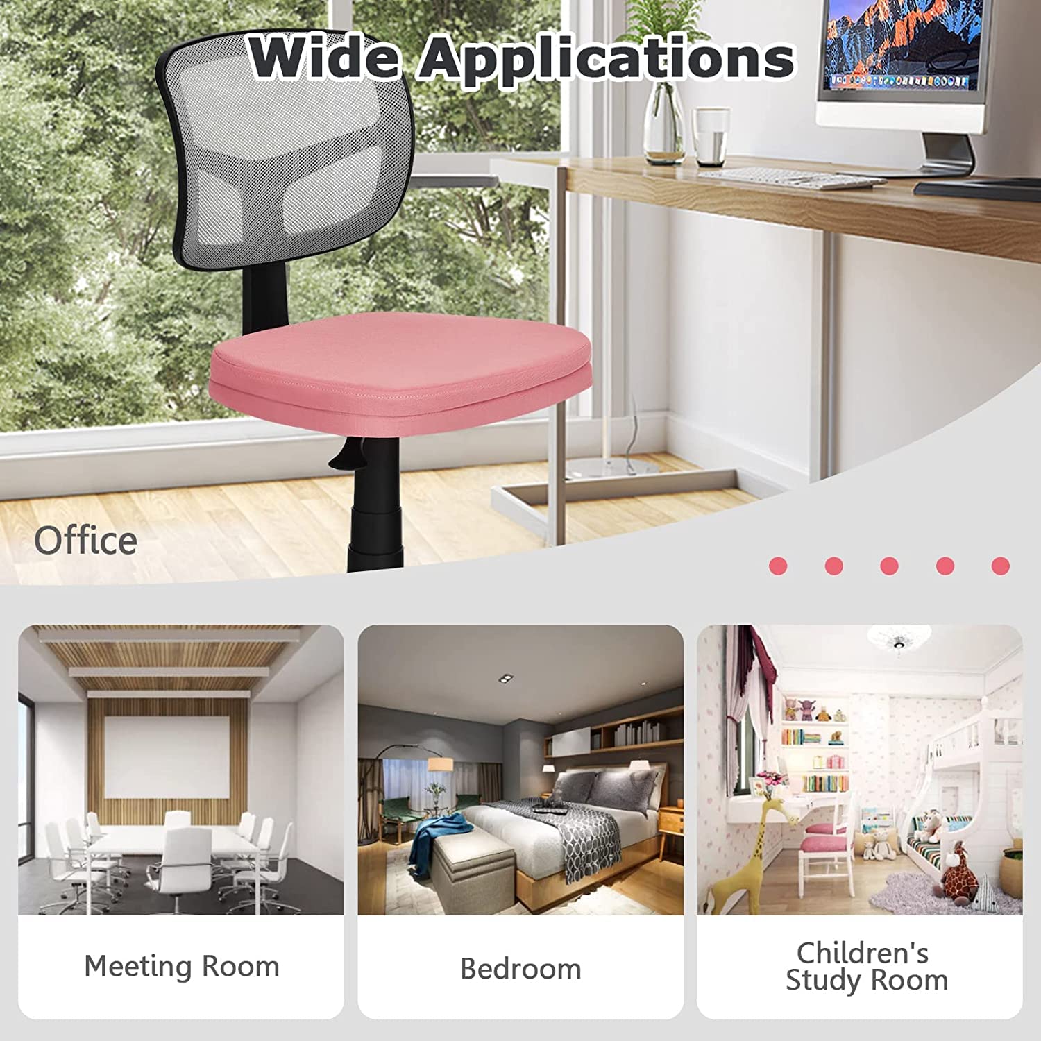 LUARANE Kids Desk Chair - Adjustable Height Low Back Office Chair with Ergonomic Y-Shaped Support for Children's Study & Gaming - Perfect for Bedroom, Living Room & Kids Room