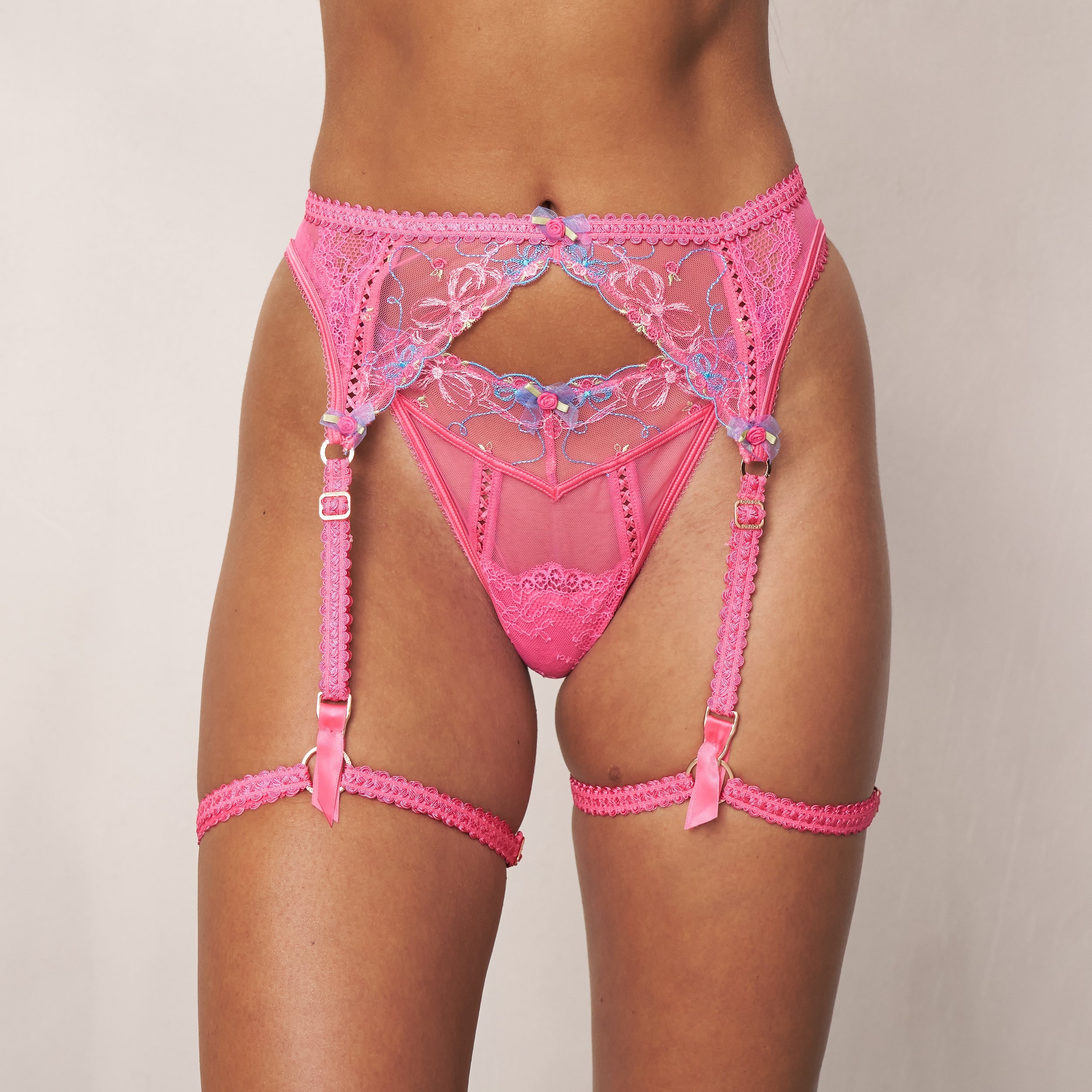 Savannah Intimates Lingerie Set - Sexy Hot Pink G-String & Garter Belt for Women | Perfect for Valentine's Day, Bridal Shower & Romantic Nights
