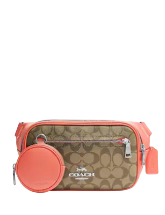 Coach Elias Belt Bag in Colorblock Signature Canvas - Stylish Crossbody Bag for Women, Perfect for Travel, Shopping & Everyday Use