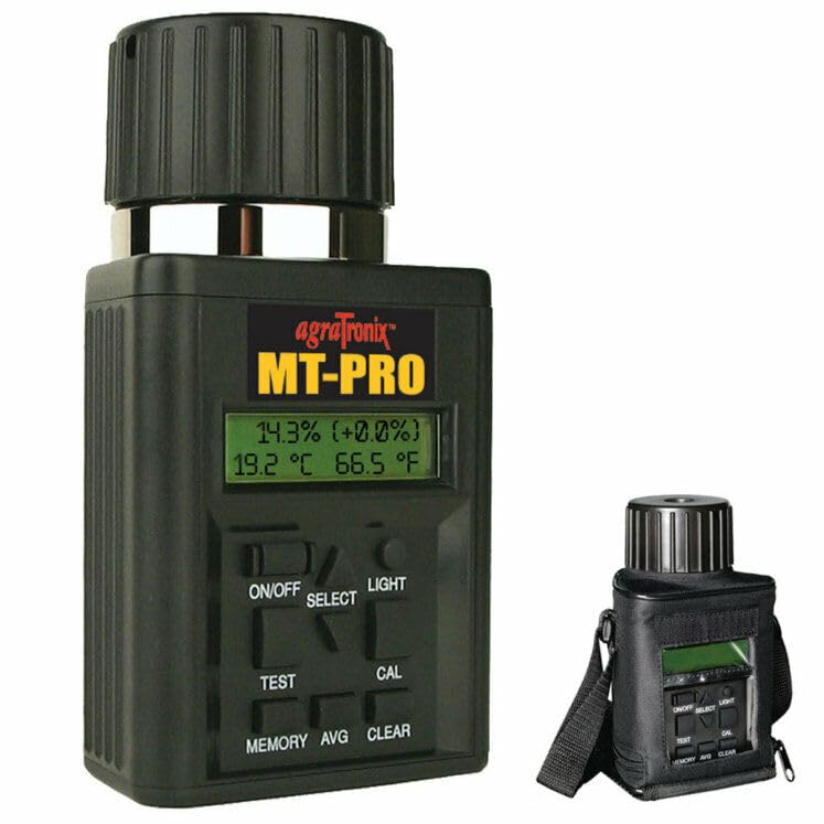Agratronix MT-Pro 08125 Digital Moisture Tester for Grains - Corn, Wheat, Barley, Rice, Oats & Rye | Portable Grain Moisture Meter for Farmers & Agriculture Use