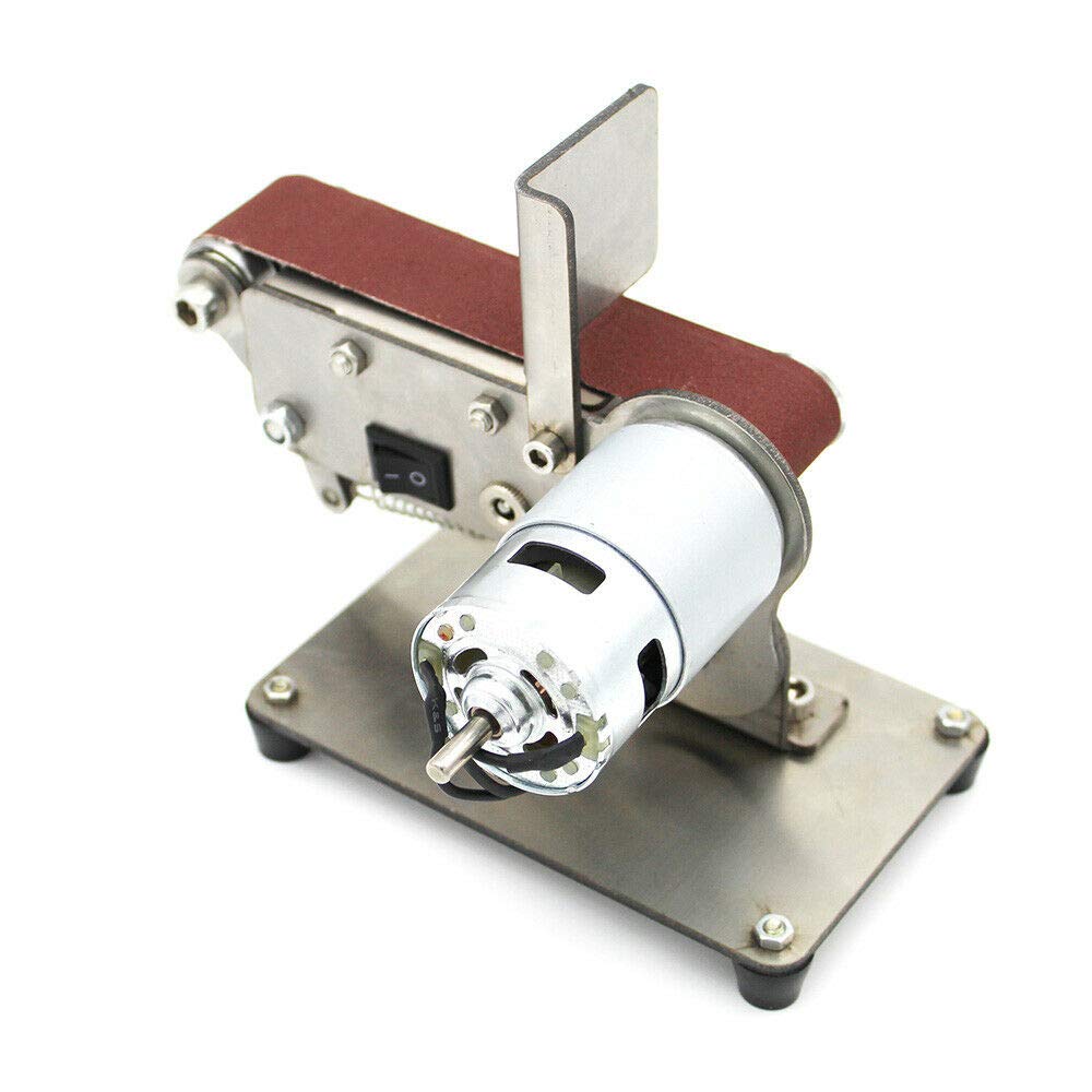 300W Electric Mini Belt Sander - 7-Speed Adjustable DIY Polishing & Grinding Tool with Double Bearing Eccentric Wheel, 9000RPM (895 Motor) - Perfect for Woodworking, Metalworking, Jewelry Making & Home DIY Projects