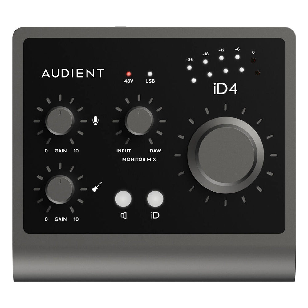 Audient ID4 MkII USB-C Audio Interface - Professional Studio Recording & Podcasting Equipment for Home & Mobile Use