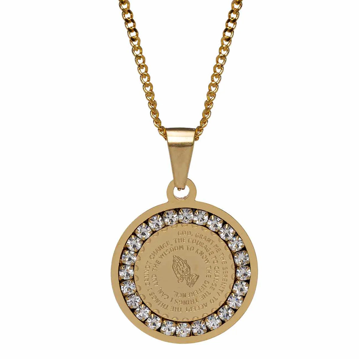 Bracha Prayer Warrior Gold Tone Necklace - Elegant Religious Jewelry for Women, Inspirational Gift for Christian Faith - Perfect for Church, Worship & Daily Devotion