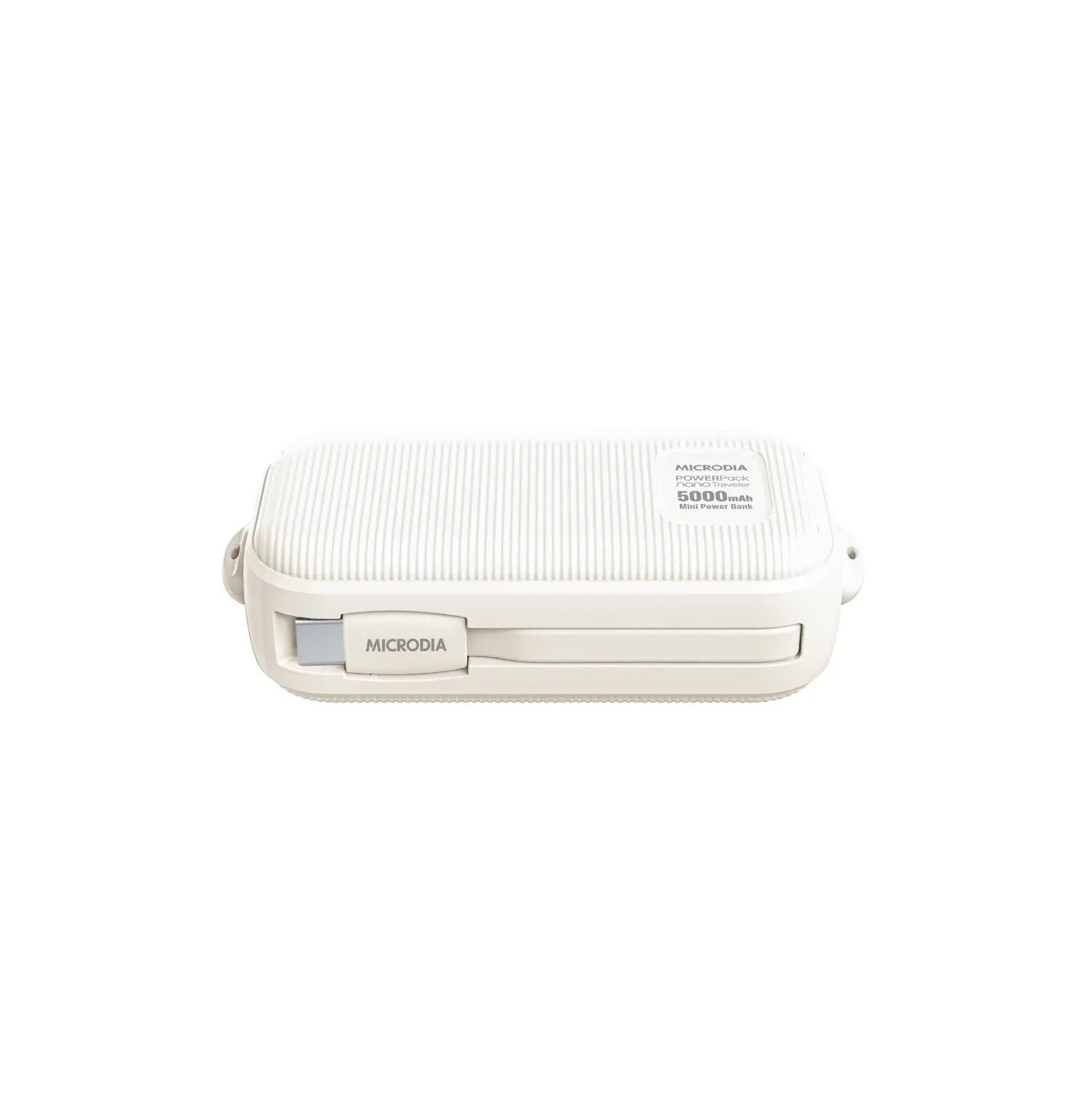MICRODIA POWERPack™ Nano Traveler 10W Mini Portable Power Bank - 5000mAh Ultra-Compact Charger with Built-in USB-C Connector & Included USB-C Cable | Perfect for Travel, Camping, and On-the-Go Charging