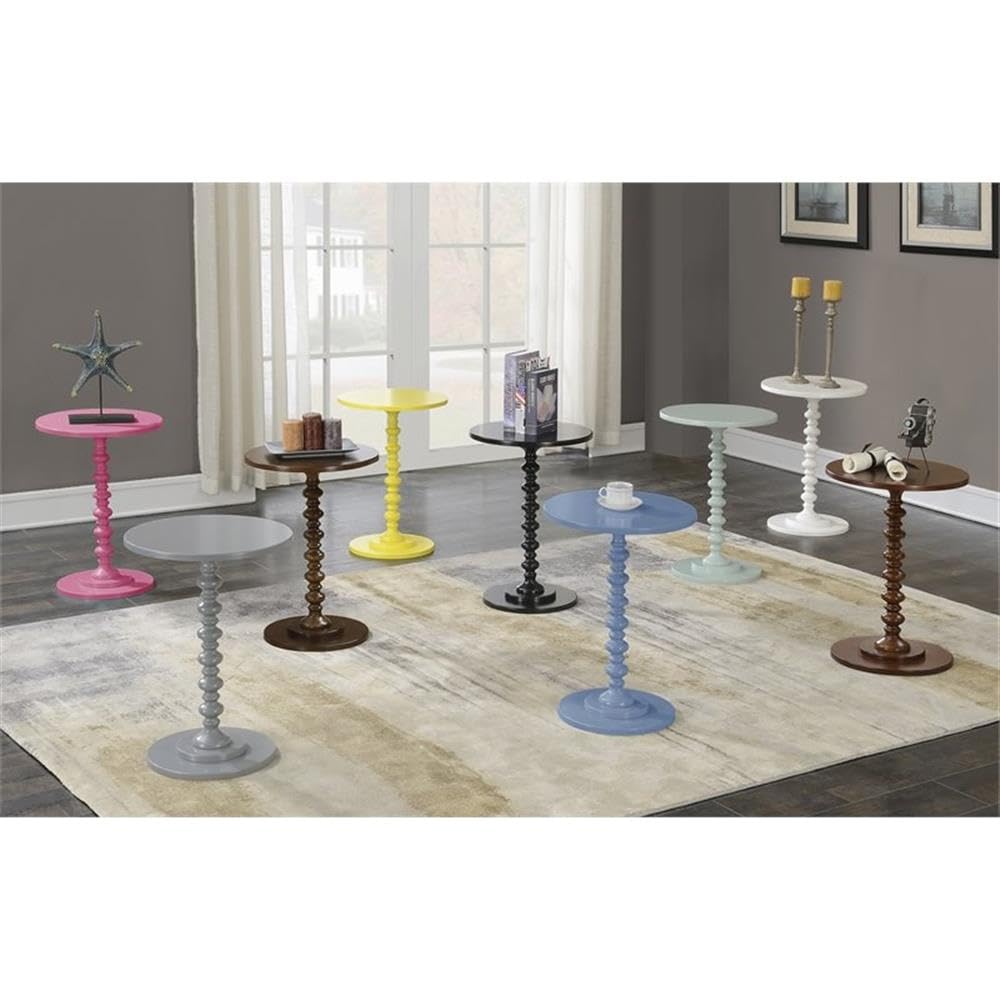 Home Square Palm Beach Spindle Table Set of 2 - Light Gray Wood Finish Side Tables for Living Room, Bedroom, or Patio Decor