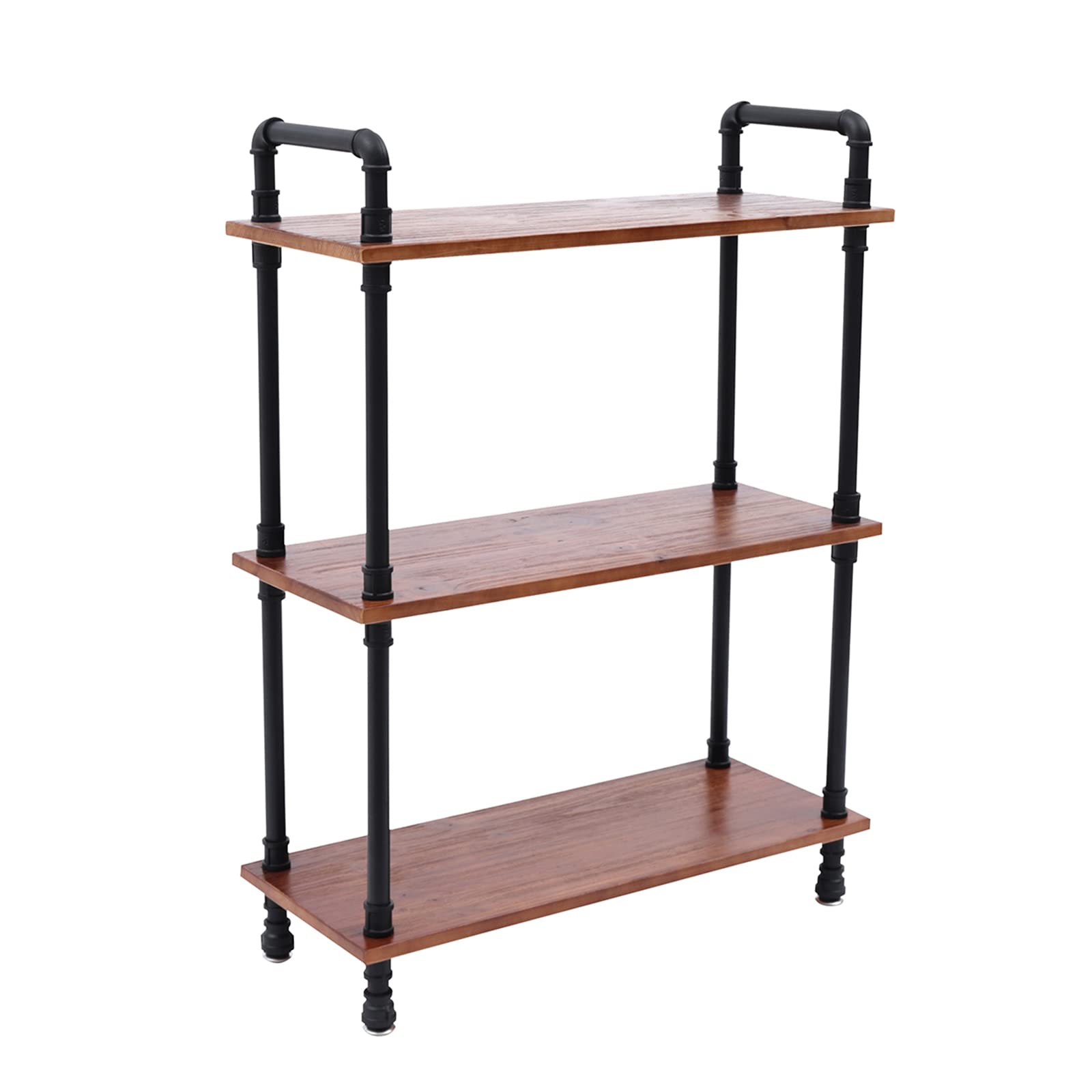 Industrial Style Wooden 3-Tier Free Standing Bookcase - Vintage Brown Floor Display Shelf for Bedroom, Living Room & Home Office - Perfect for Toy Storage, Snack Organization & Book Collection - Sturdy Furniture for Home Decor & Small Space Organization