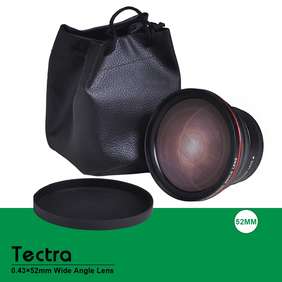 Tectra 52MM 0.43x Professional HD Wide Angle Lens with Macro Portion for Nikon DSLR Cameras D3300 D3200 D3100 D5500 D5300 D5200 D5100 D7100 D7000 - Perfect for Landscape Photography and Close-Up Shots