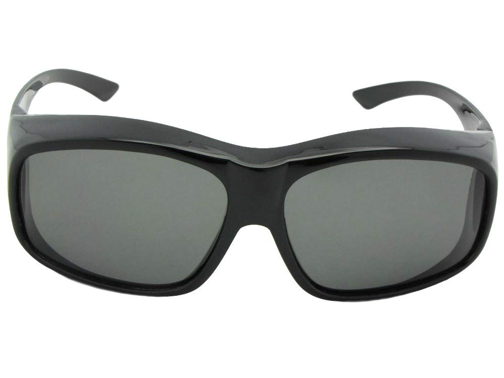 Extra Large Wrap Around Polarized Fit Over Sunglasses for Men - UV Protection, Side Shields, Sunglasses Over Glasses (F19) - Perfect for Driving, Fishing & Outdoor Activities