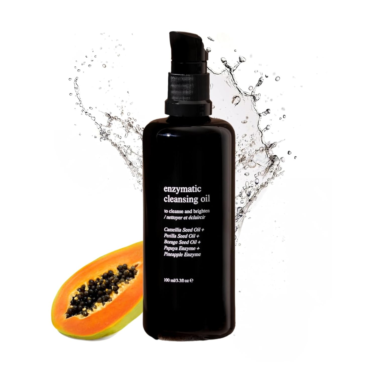 Best Enzymatic Cleansing Oil for Face - Camellia, Perilla & Borage Oils Facial Cleanser | Makeup Remover & SPF Cleanser | Gentle Exfoliation with Papaya & Pineapple Enzymes | 3.4oz for Soft, Clean Skin | Perfect for Daily Skincare & Makeup Removal Routine