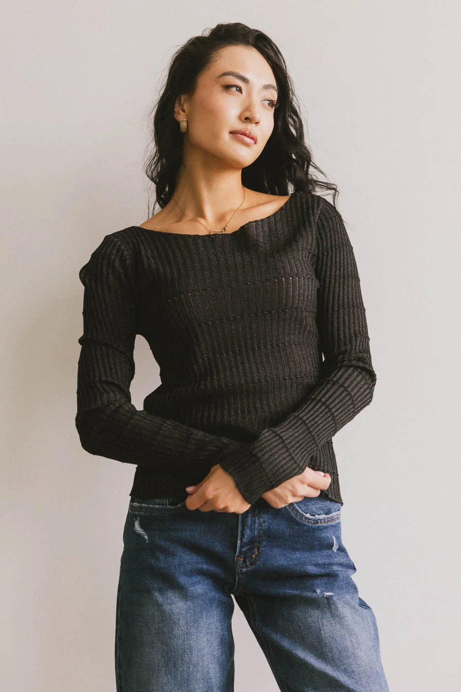 Gemma Sheer Ribbed Top in Black - Women's Sexy Sleeveless Stretch Knit Shirt for Night Out, Party & Date Night - FINAL SALE
