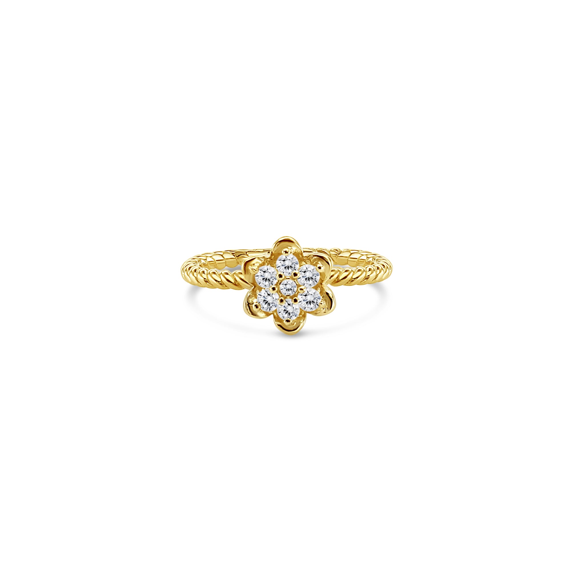 0.25cttw Diamond Tulip Flower Ring in 14K Yellow Gold - Elegant Jewelry Gift for Women, Perfect for Weddings, Anniversaries & Special Occasions