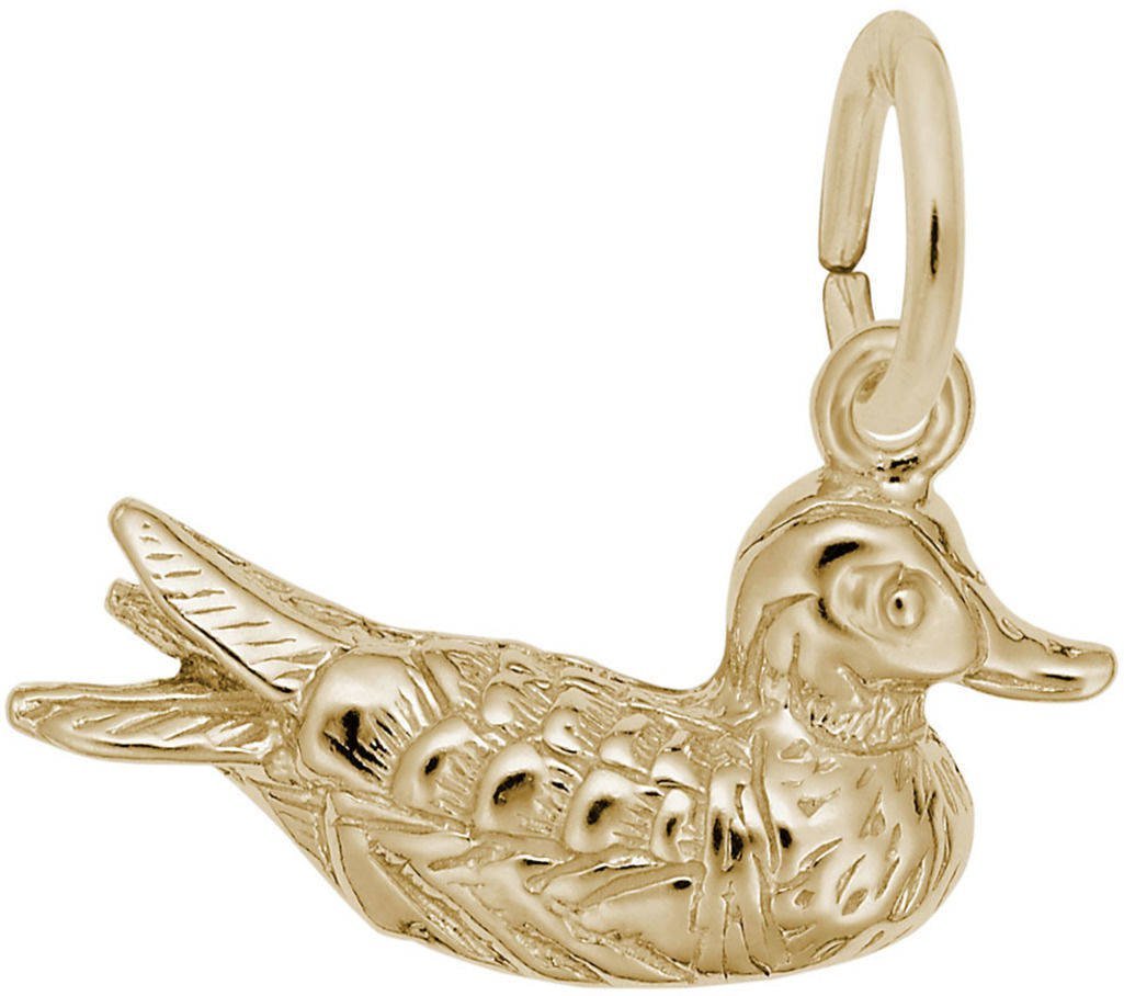 10K Yellow Gold Rembrandt Duck Charm - Elegant Jewelry for Necklaces & Bracelets - Perfect Gift for Bird Lovers & Nature Enthusiasts
