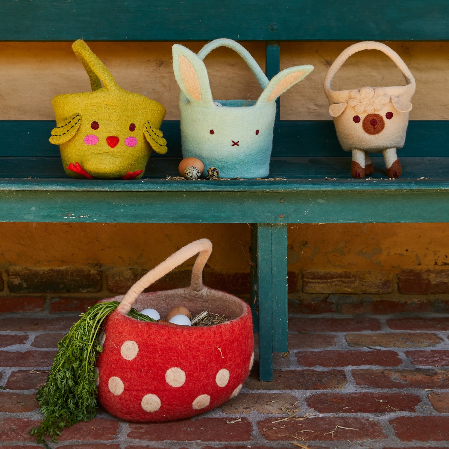 Lucille Felt Basket - Handmade Wool Storage Bin for Home Organization | Perfect for Nursery, Bathroom & Living Room Decor