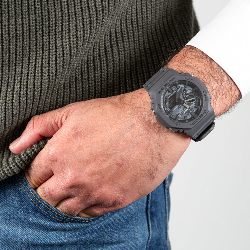 G Shock GA2100CA 8A Camo 'CasiOak' Digital Analog Watch - Military Style Tactical Timepiece for Outdoor Adventures & Everyday Wear