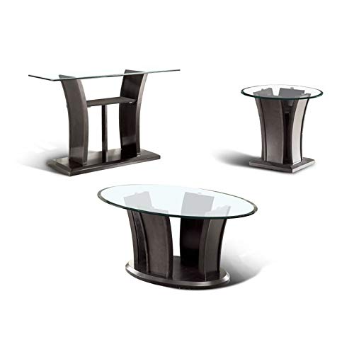 BOWERY HILL 3-Piece Gray Coffee Table Set - Modern Living Room Furniture for Small Spaces, Home Decor & Entertaining