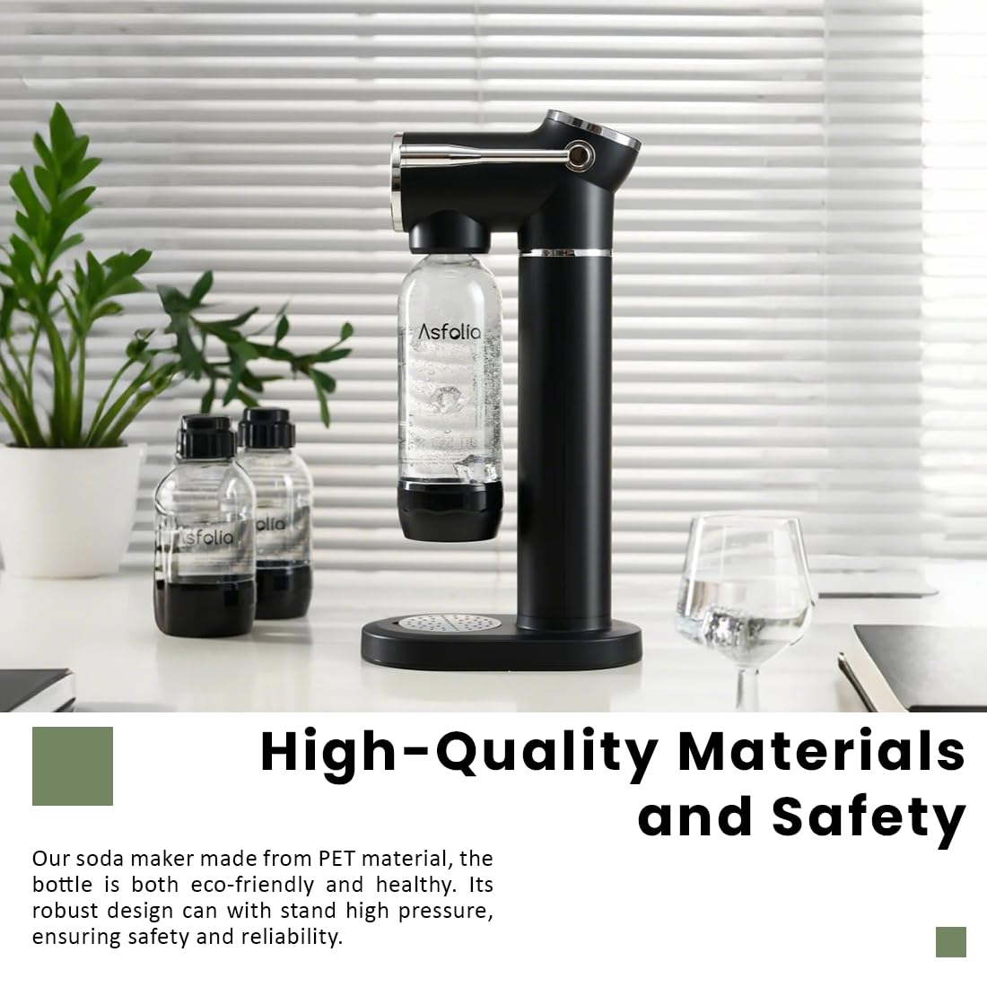 Premium Sparkling Water Maker with 5-Level Carbonation & LED Display - Includes 2 BPA-Free Carbonating Bottles - Compatible with 60L CO2 Cylinders (Not Included) - Home Soda Machine for Refreshing Drinks, Cocktails & Healthy Hydration - Perfect for Kitchen, Office & Entertaining