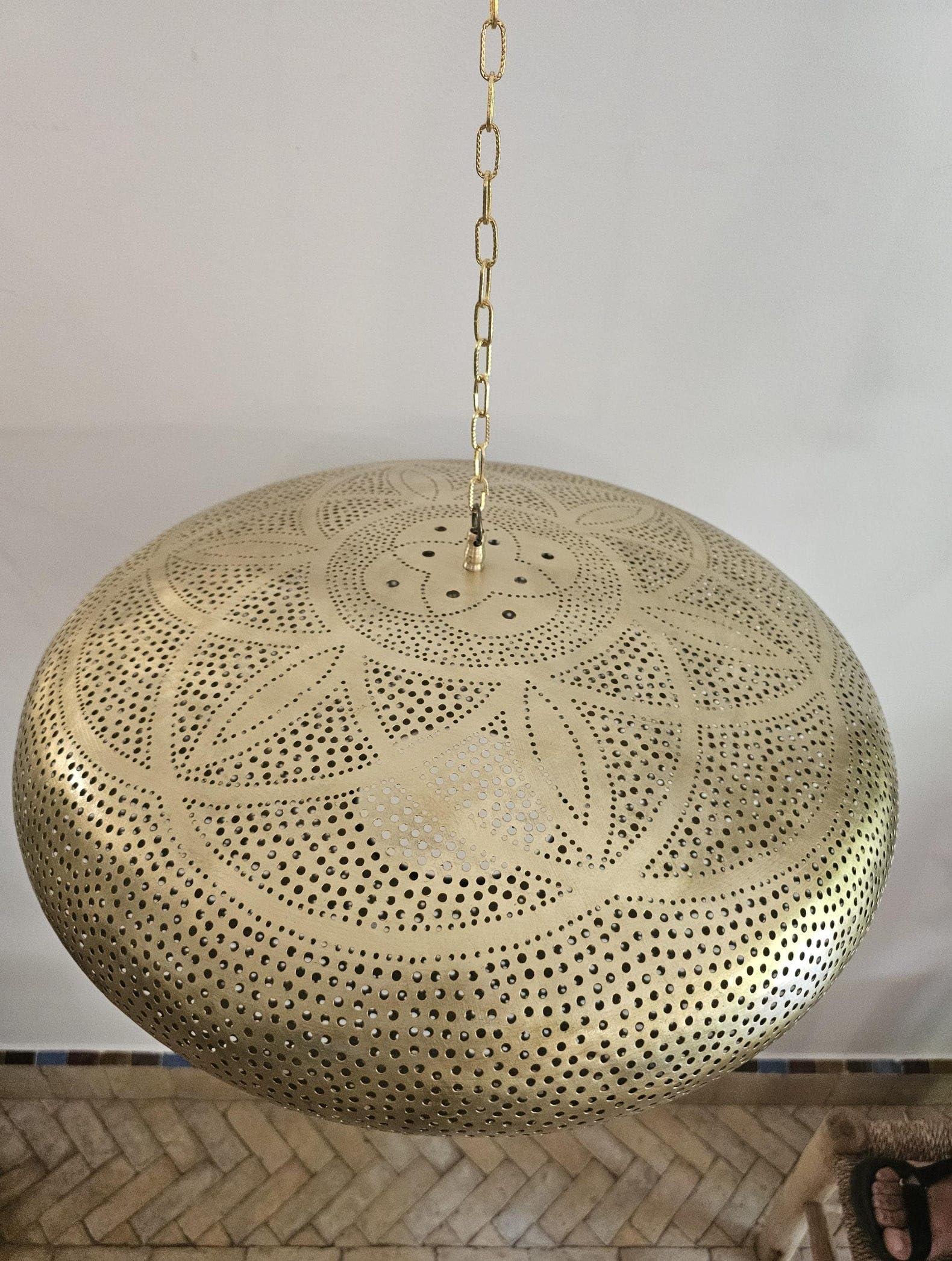 Moroccan Rustic Pendant Light Chandelier - 21.64 Inch Black Hanging Fixture for Farmhouse Dining Room, Kitchen & Living Room Lighting | Boho Decor, Maximalist Style | Perfect for Home, Cafe, and Restaurant Ambiance