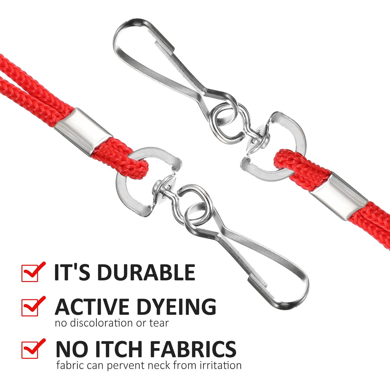 150 Pcs ID Badge Lanyards with Swivel Hook - Thin Neck Strap for Work & School